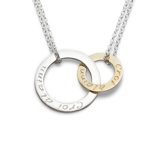 Large Double Croí Álainn Necklace - Gold/Silver