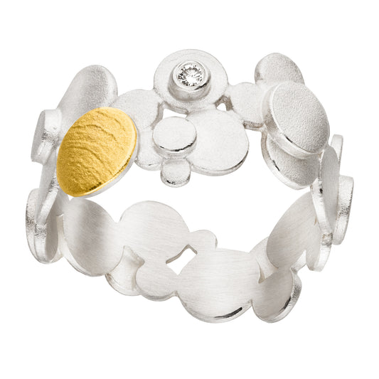 R1375 - Silver and Diamond Bubble Ring