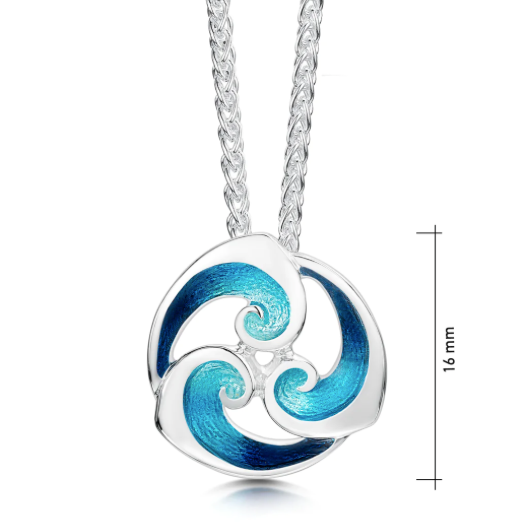 Breckon Pendant Necklace in Peacock Enamel