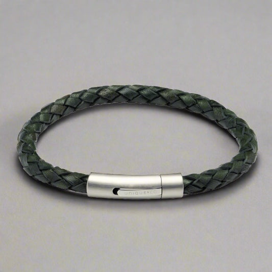 Dark Green Leather Bracelet