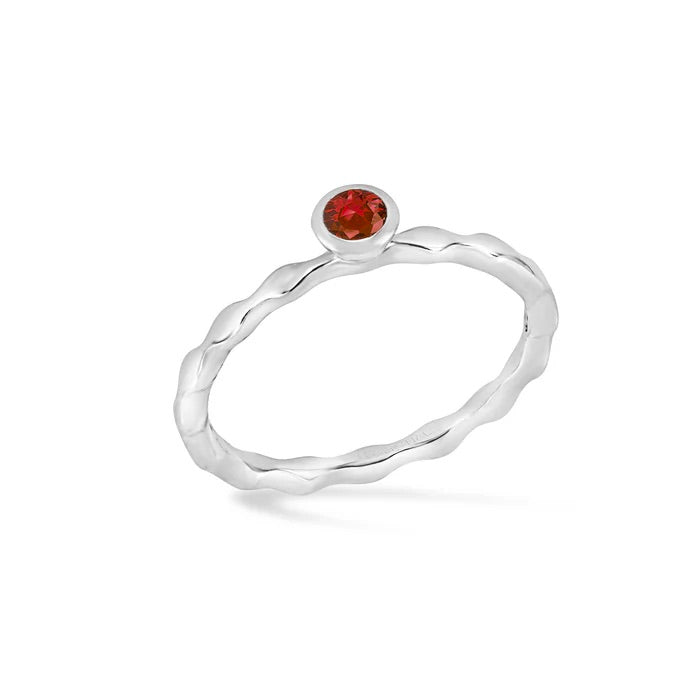 3mm Garnet Wave Twinkle Ring