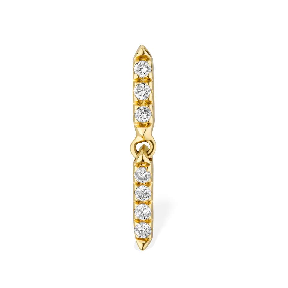 Gold and Diamond Boho Labret Dangle Stud (Single)