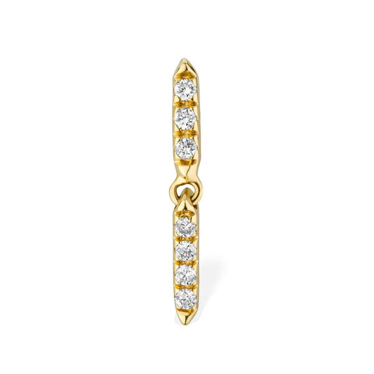 Gold and Diamond Boho Labret Dangle Stud (Single)