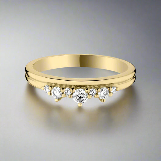 Gold and Diamond Double Stack Ring