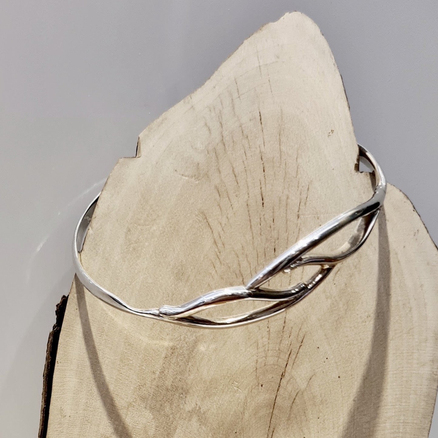 Silver Fluid Bangle