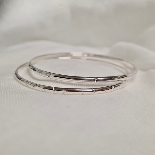 Silver Lines Bangle