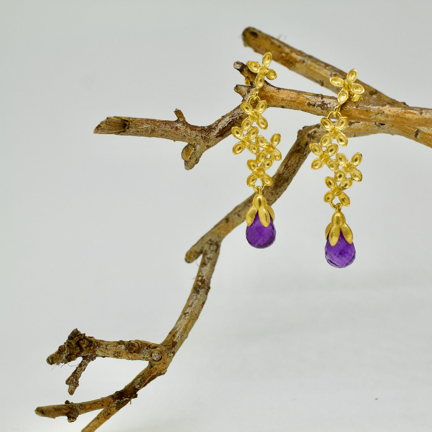 Amethyst Berry Drop Earrings
