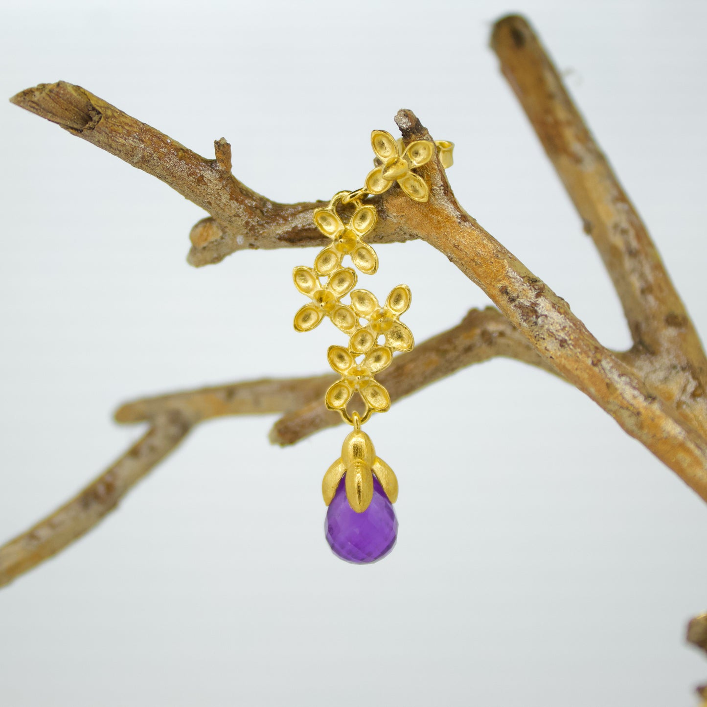 Amethyst Berry Drop Earrings