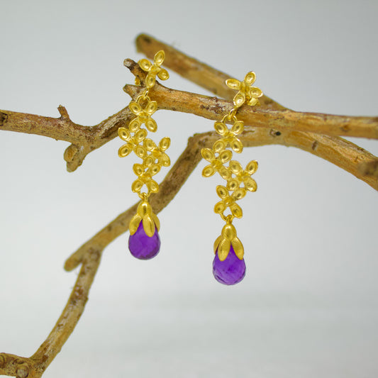 Amethyst Berry Drop Earrings