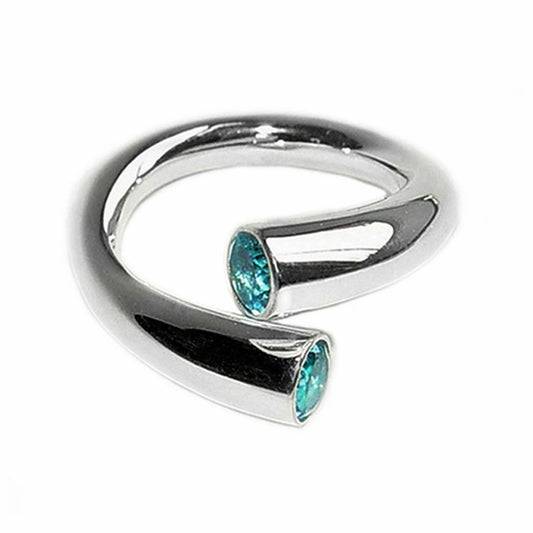 Double Taper Silver Wiggly Ring