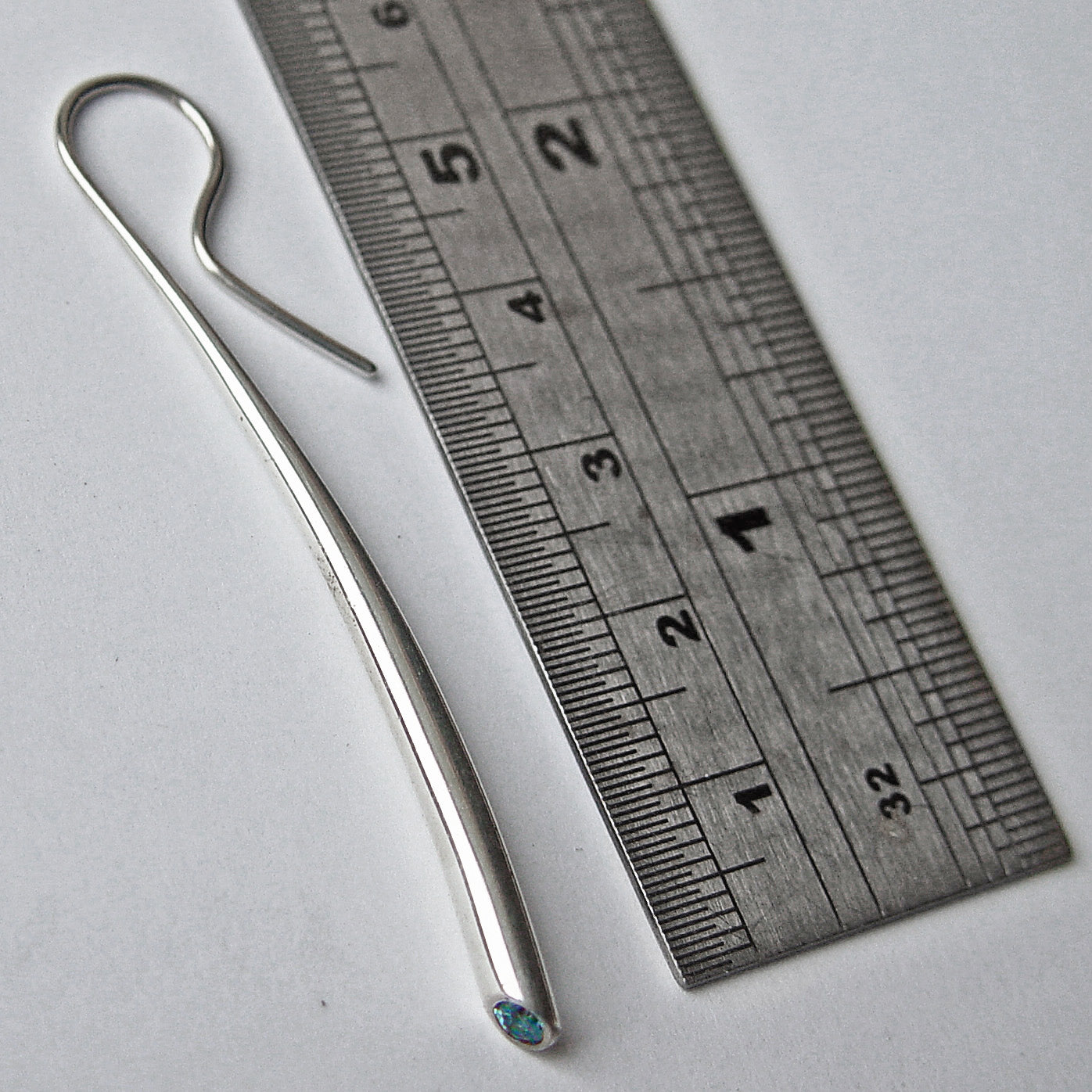 Long Silver Wiggly Drop Earrings