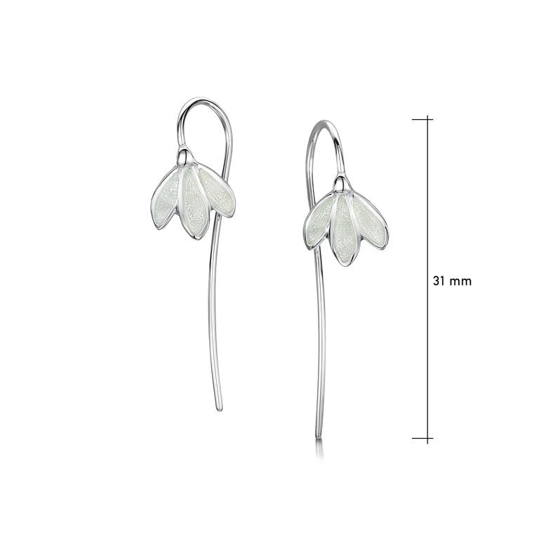 Snowdrop Sterling Silver Stem Earrings