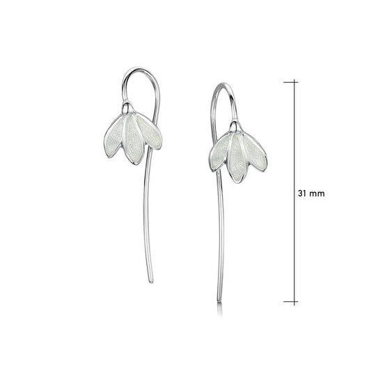 Snowdrop Sterling Silver Stem Earrings