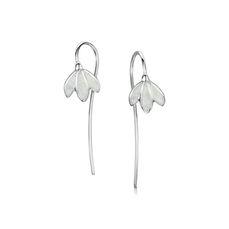 Snowdrop Sterling Silver Stem Earrings