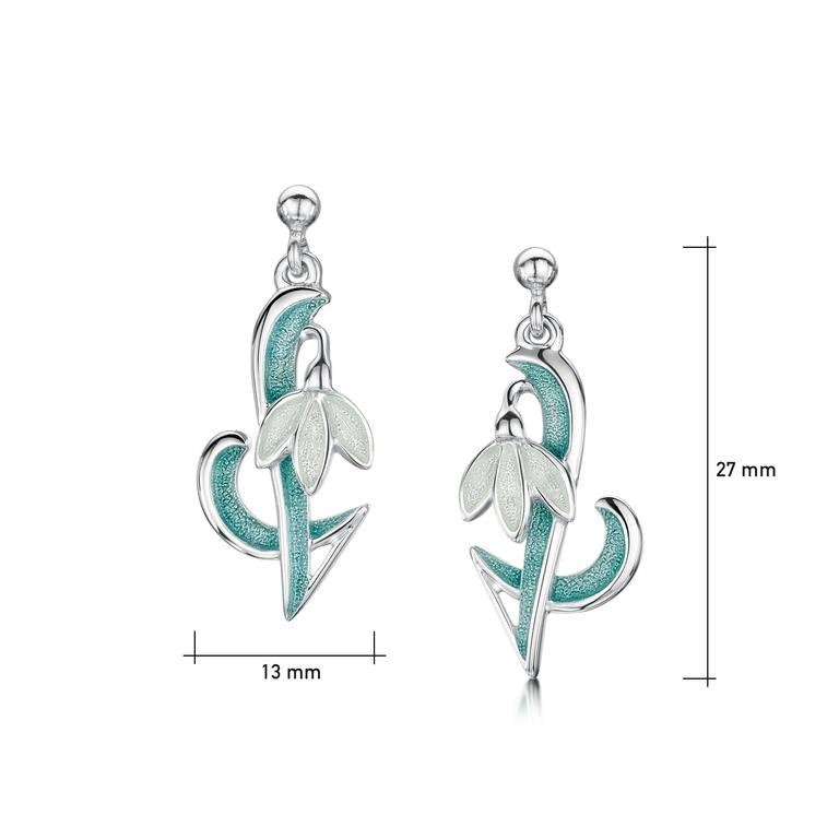 Snowdrop Stud Drop Earrings