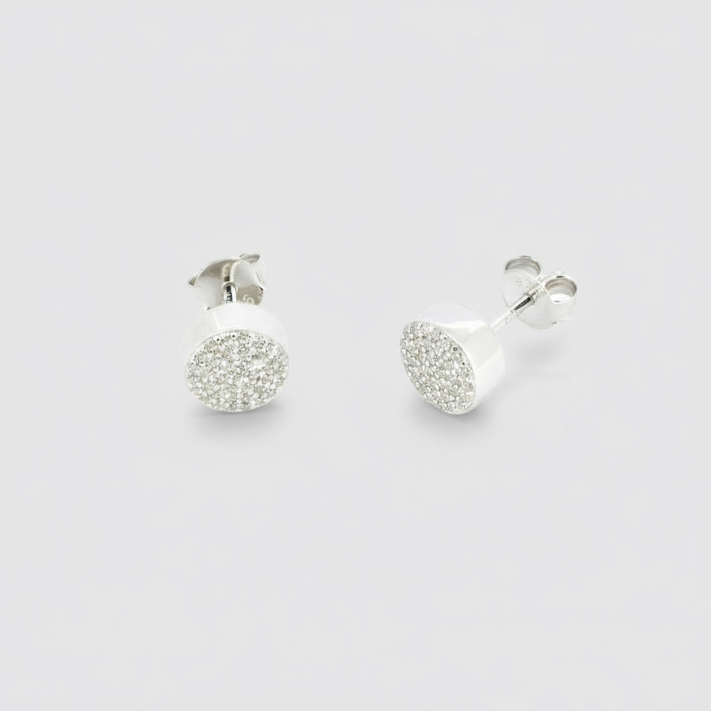 Round CZ Cluster Studs