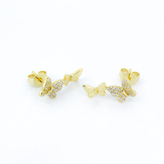Gold Vermeil Butterfly Studs