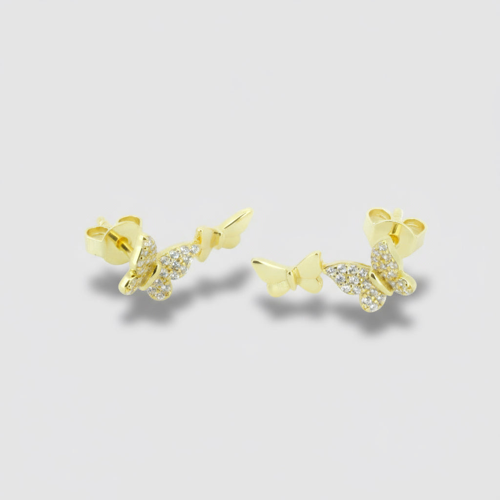 Gold Butterfly Studs