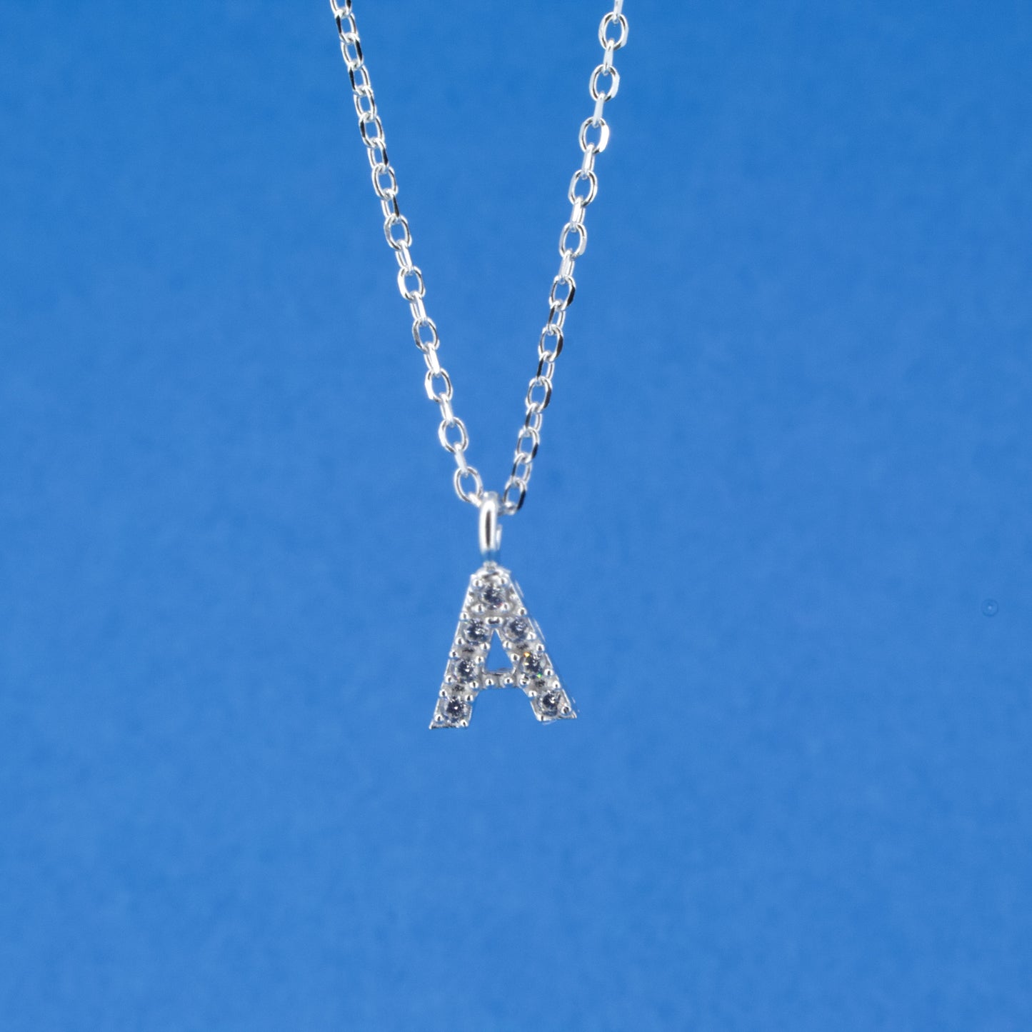 CZ Studded 'A' Pendant