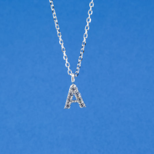 CZ Studded 'A' Pendant