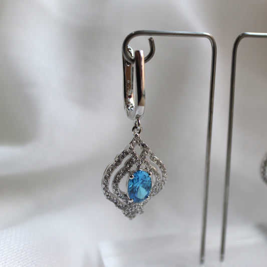 Aqua Blue Drop Earrings