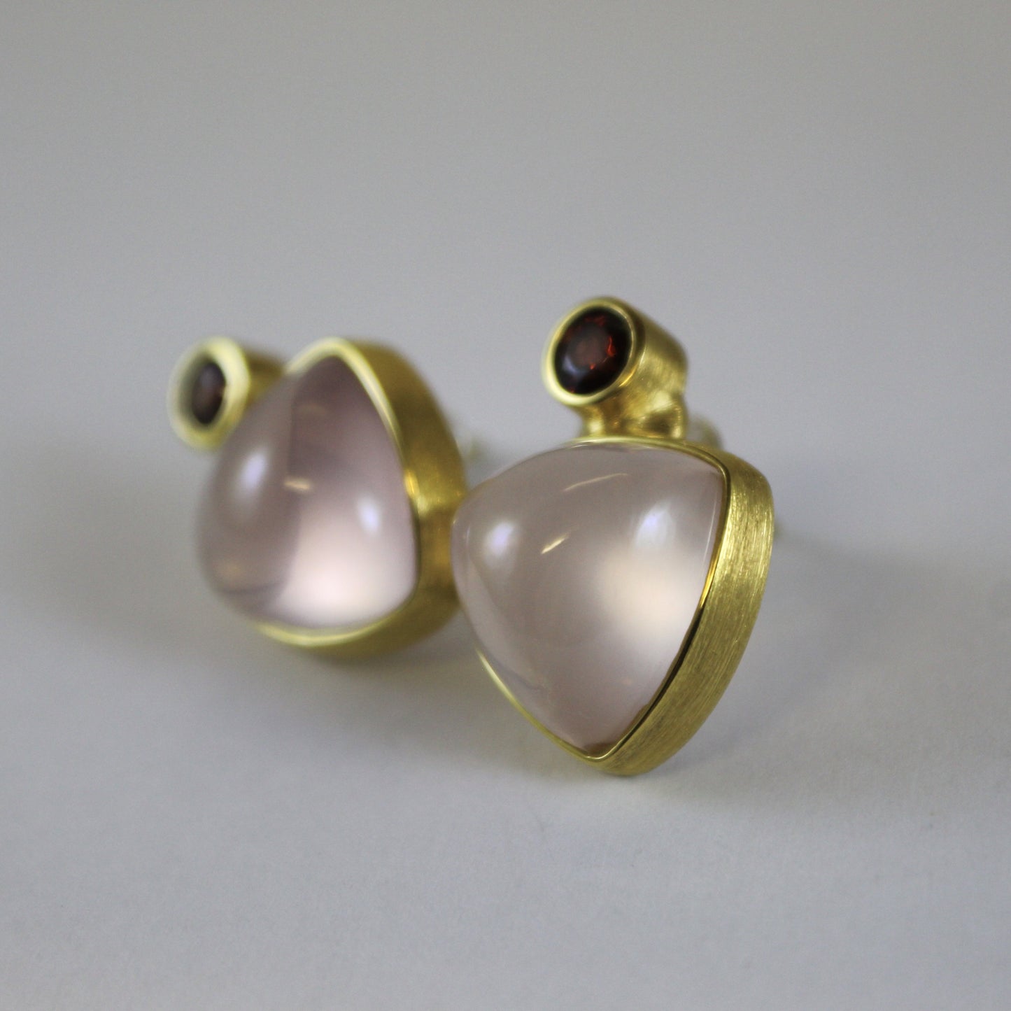 Rose Quartz & Garnet Earrings
