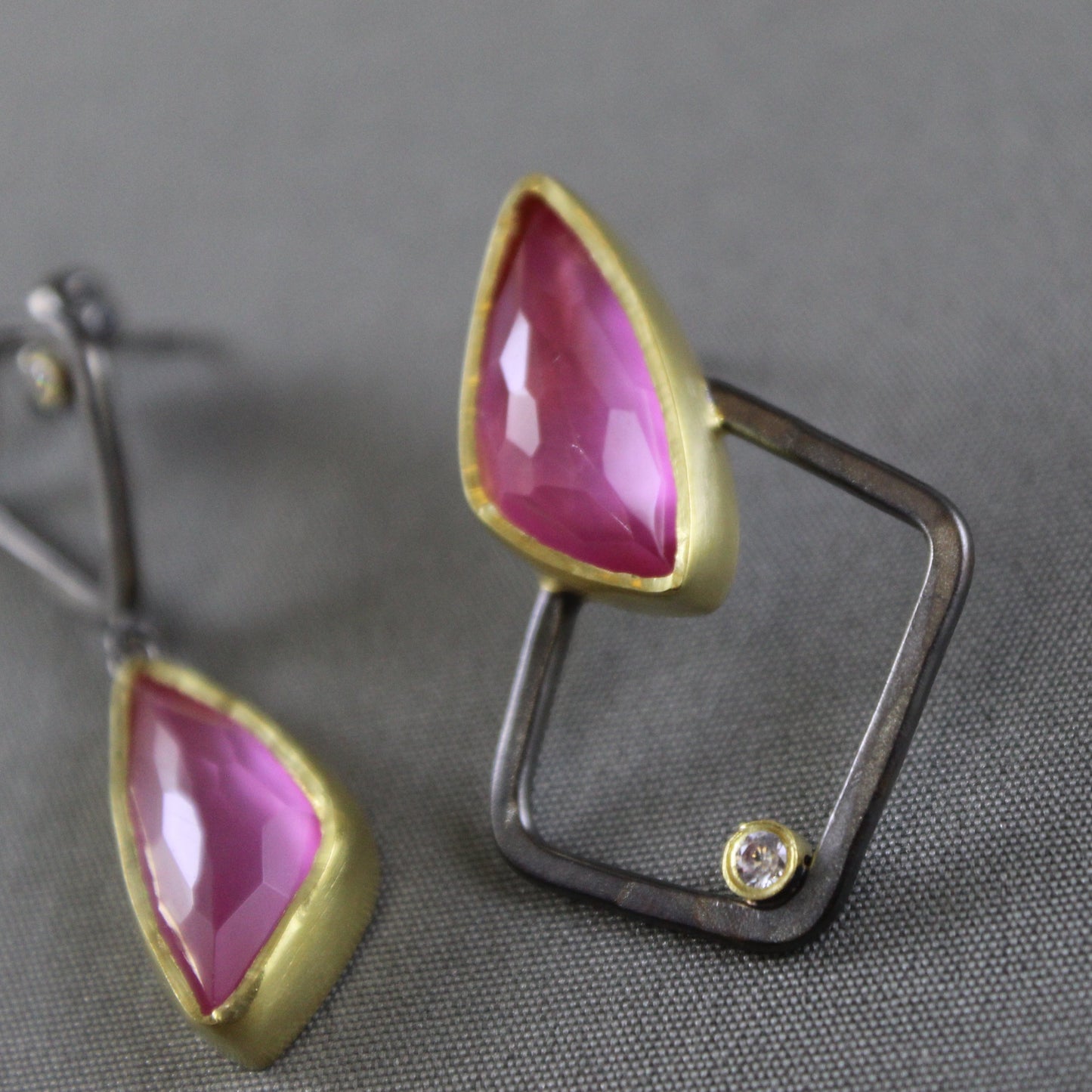 Corundum Asymmetric Earrings