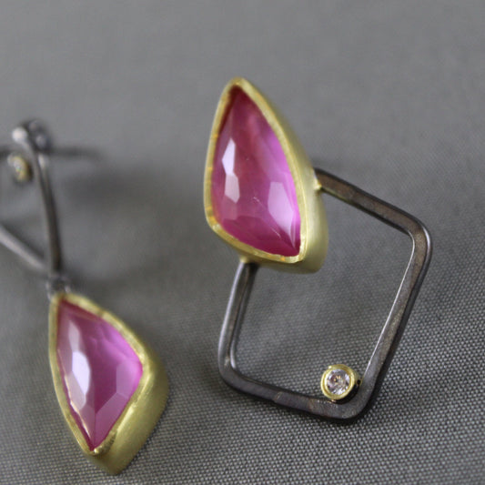 Corundum Asymmetric Earrings