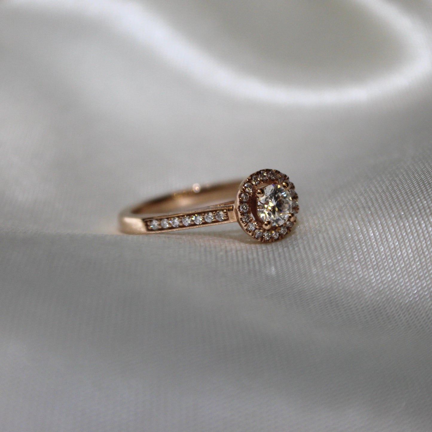 Rose Gold Halo Engagement Ring