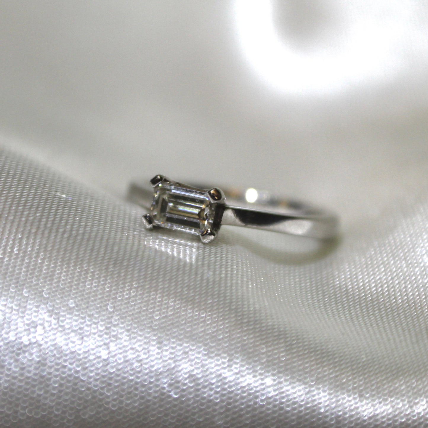 Emerald Cut Diamond Platinum Ring