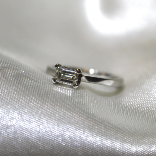 Emerald Cut Diamond Platinum Ring