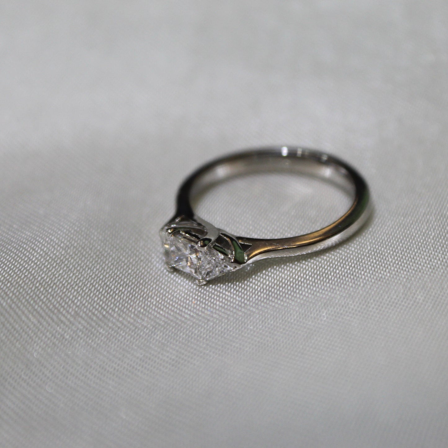 Princess & Trillion Three Stone Diamond Ring