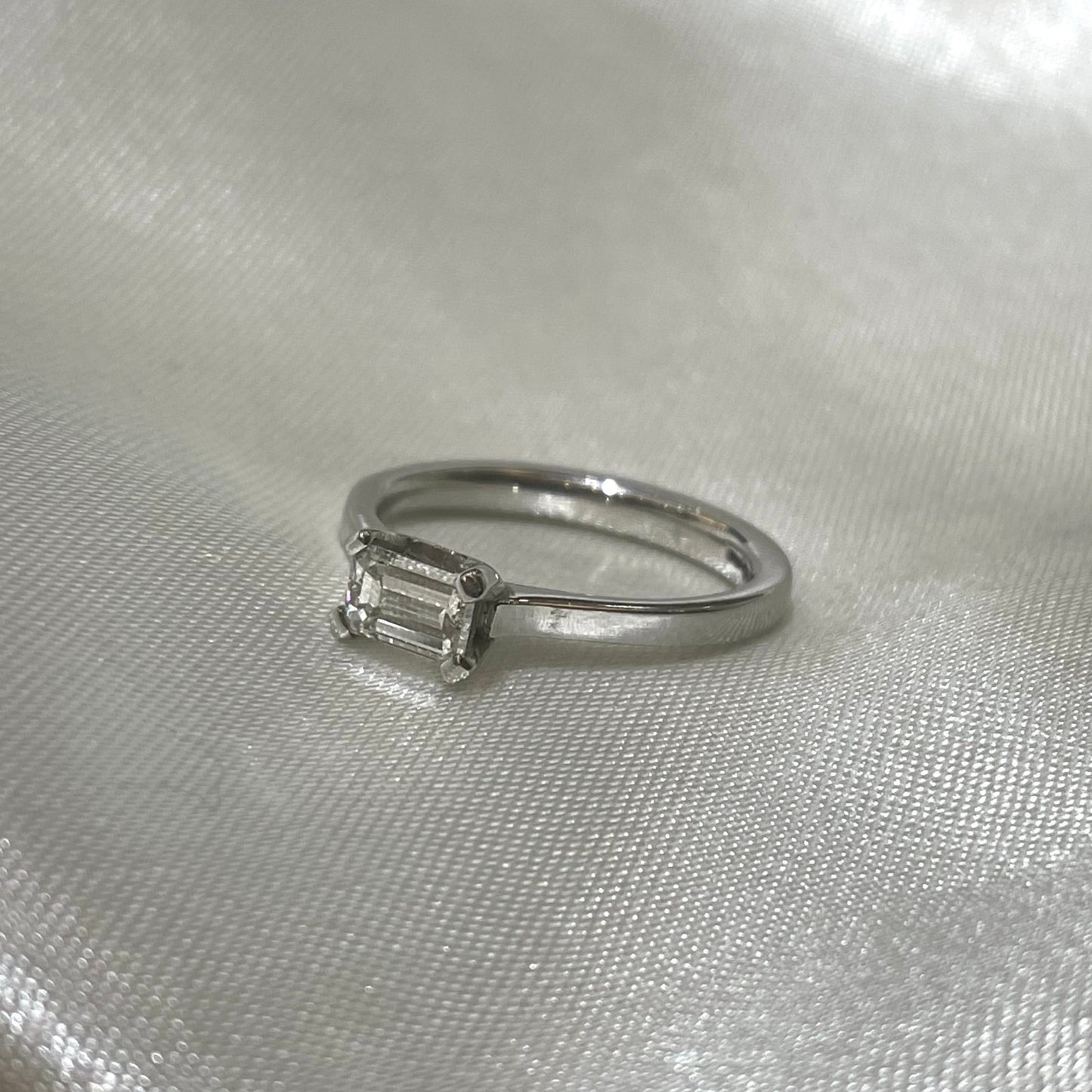 Emerald Cut Diamond Platinum Ring