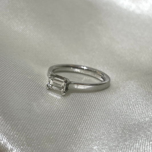 Emerald Cut Diamond Platinum Ring