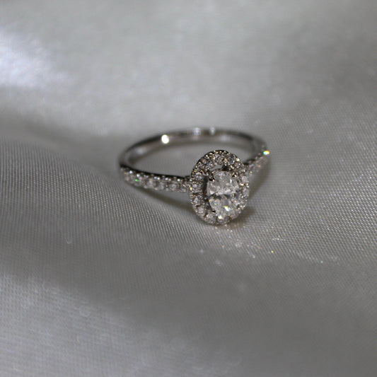 Oval Diamond Halo Ring