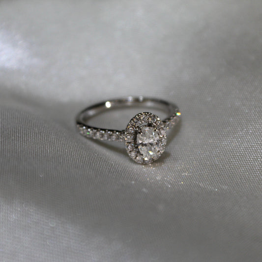 Oval Diamond Halo Ring