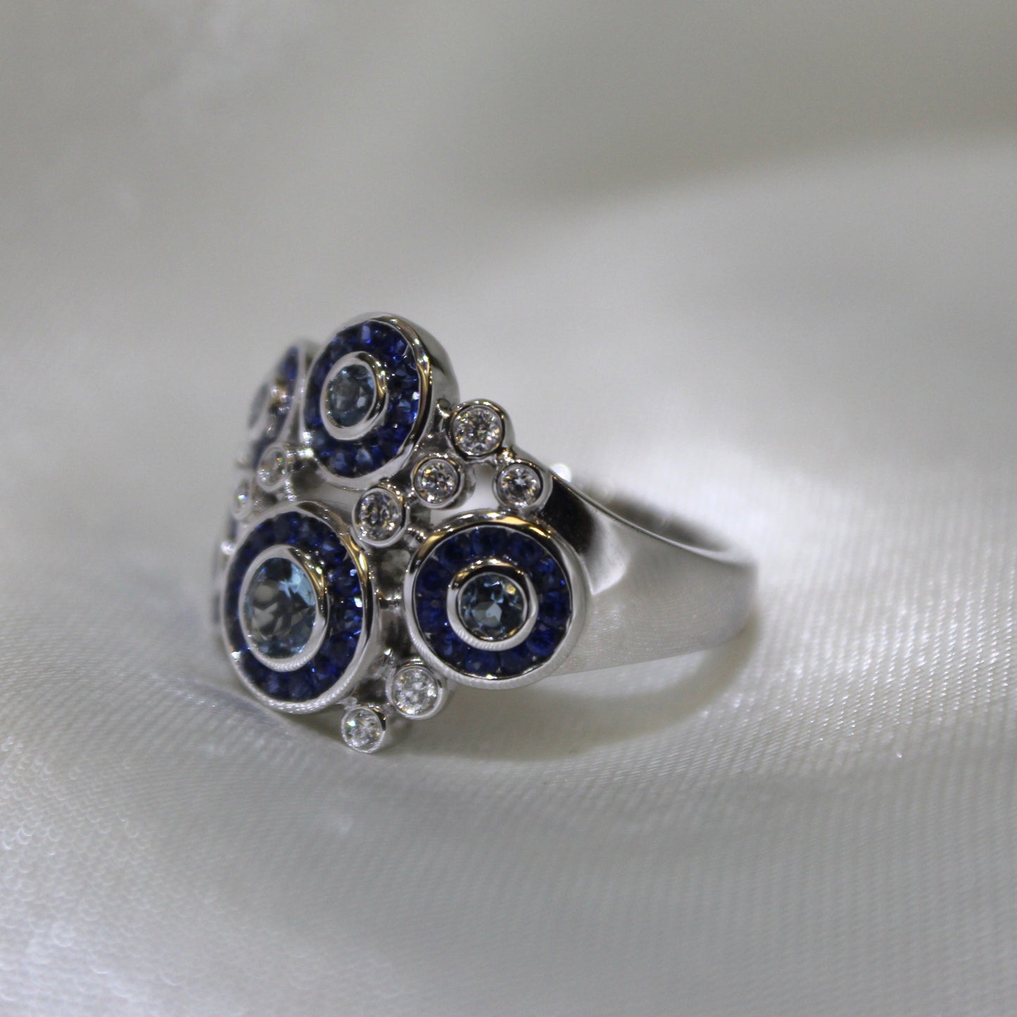 Diamond and Sapphire Cocktail Ring