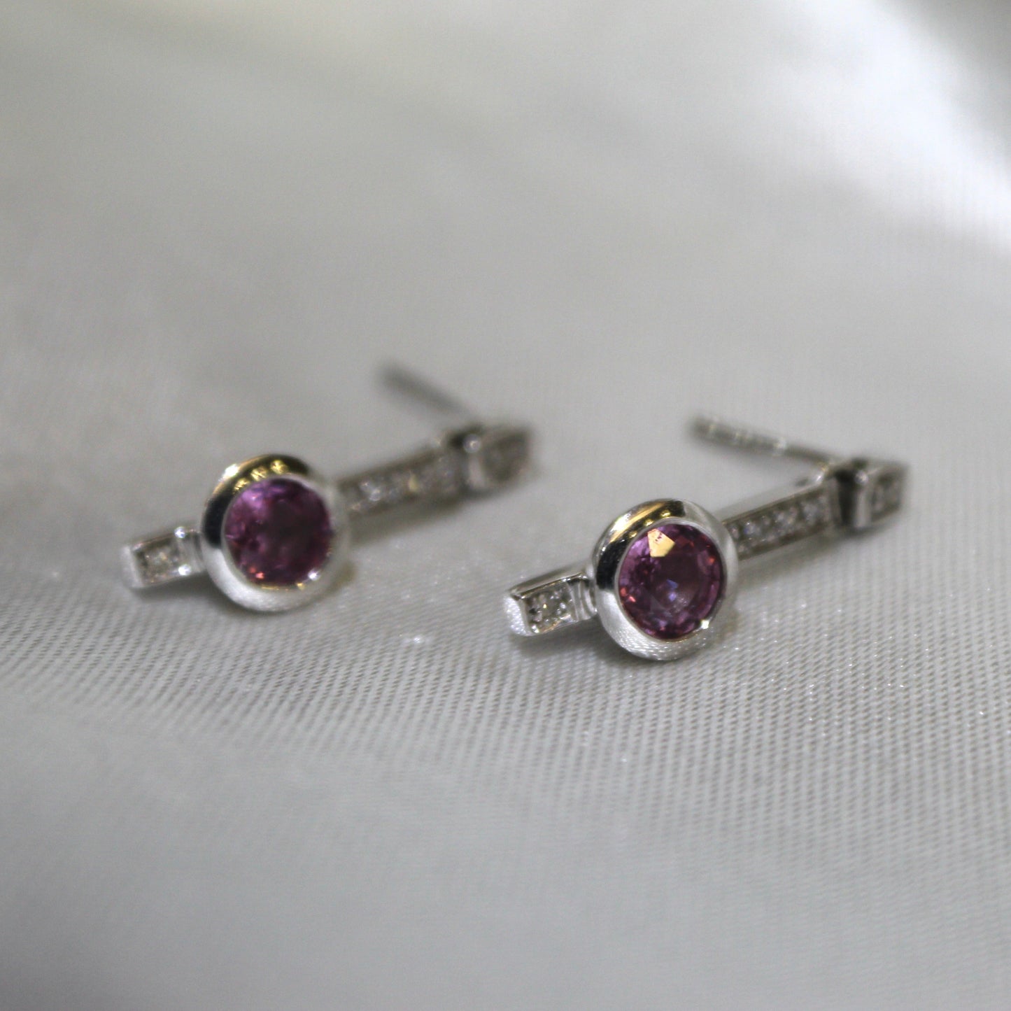 Pink Sapphire Drop Earrings