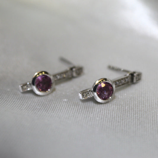 Pink Sapphire Drop Earrings