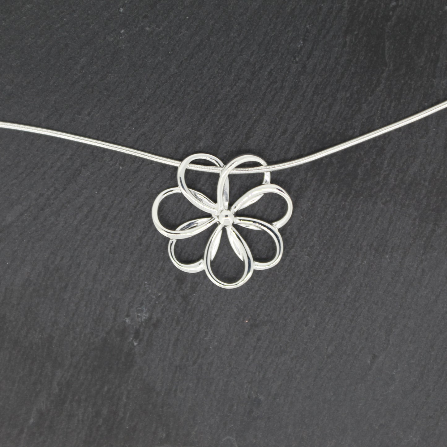 Sterling Silver Rose Flower Pendant
