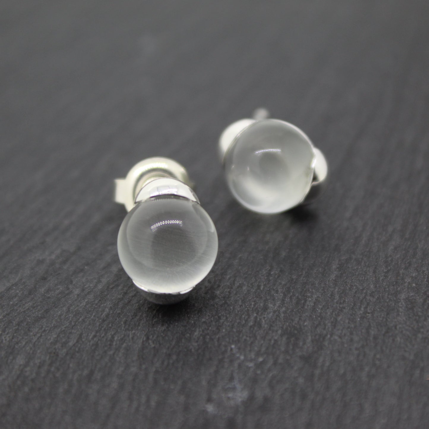Sterling Silver Prasiolite Stud Earrings
