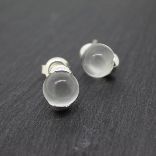 Sterling Silver Prasiolite Stud Earrings