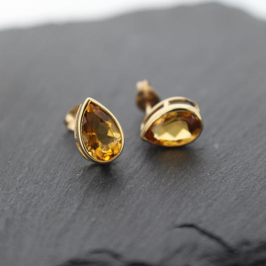 Citrine Stud Earrings