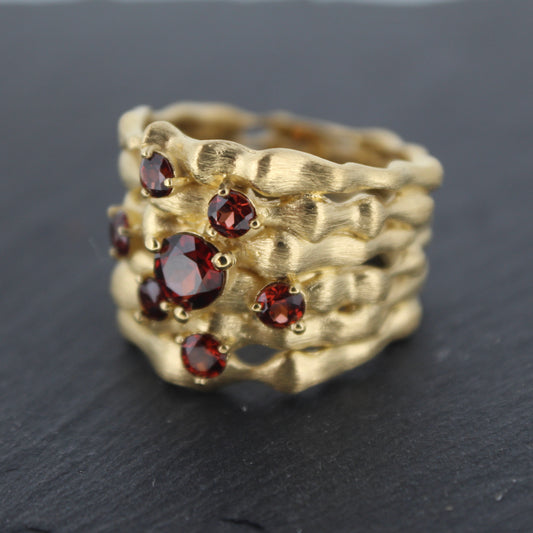 Garnet Crown Ring