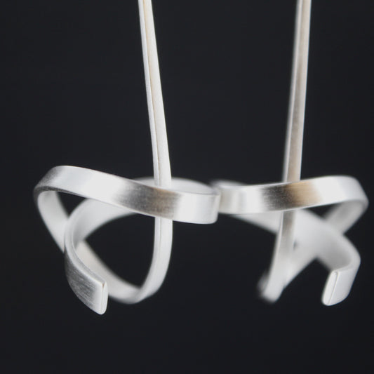 Silver Knot Drop Earrings