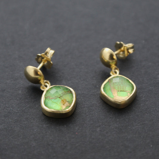 Round Drop Cushion Cut Earrings