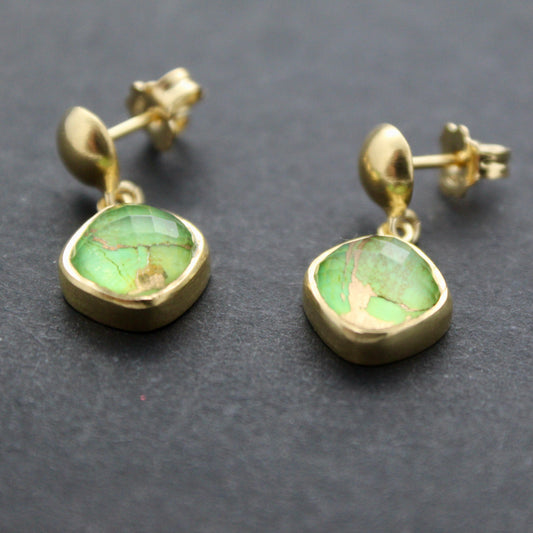 Round Drop Cushion Cut Earrings