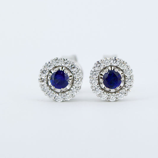 White Gold Sapphire Earrings