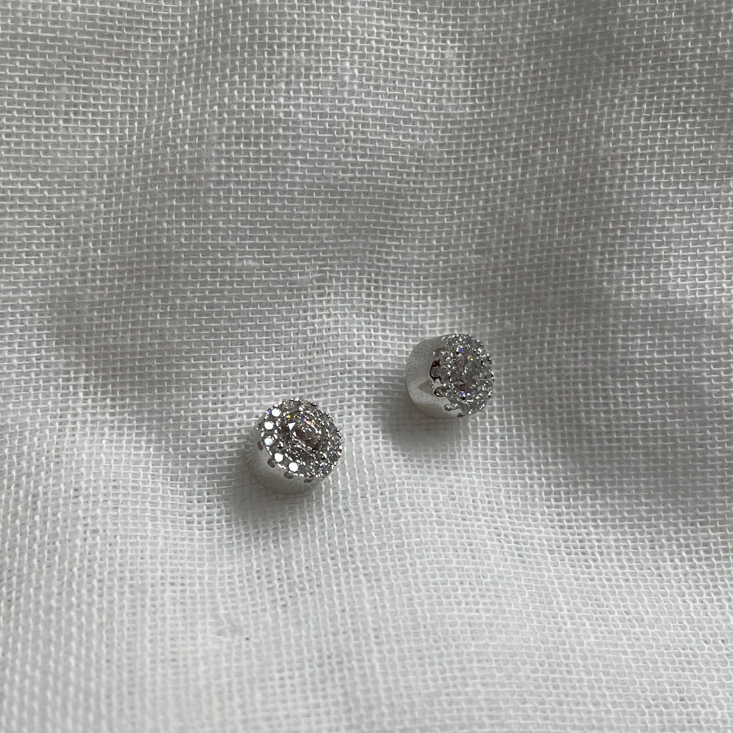 Round Fancy Stud Earrings