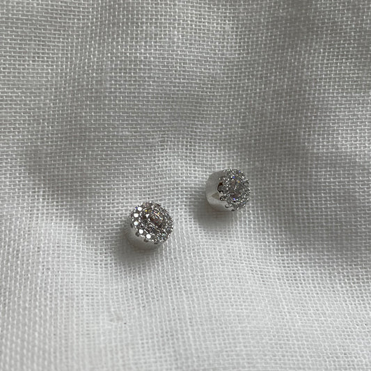 Round Fancy Stud Earrings